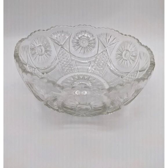 US Glass Spinning star serving bowl clear 8 1/4 in Holiday - Picture 7 of 10